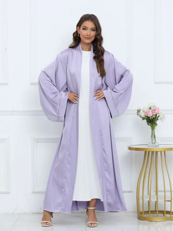 سيدة مسلمة مفتوحة عباية طويلة بالأزرار الربيع الصيف الملابس العرقية الإسلامية النساء العربية كيمونو الكلاسيكية قفطان أسود S-XXL