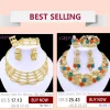New Necklace And Earrings Set Unique Dubai Fashion Jewelry Nigeria Bride Wedding Party Gift