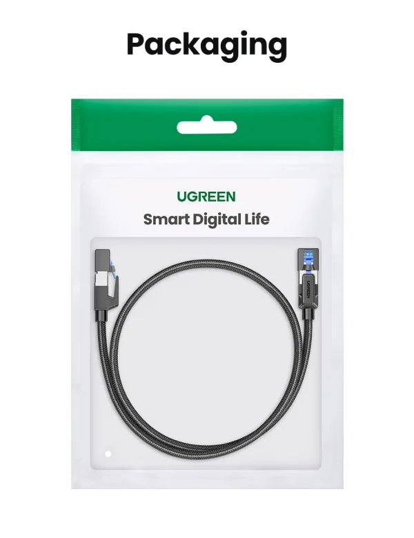 كابل إيثرنت UGREEN CAT 8 عالي السرعة مضفر 40 جيجابت في الثانية 2000 ميجاهرتز لشبكة Lan سلك RJ45 محمي داخلي لجهاز التوجيه PC PS5 مودم Xbox