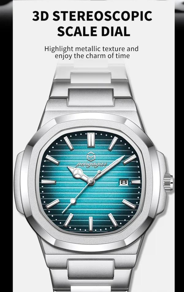 2026 جديد فاخر العسكرية رجل ساعة مربع مقاوم للماء مضيئة تاريخ الأسبوع الرجال ساعة الفولاذ المقاوم للصدأ الكوارتز ساعات رجالية Reloj + صندوق