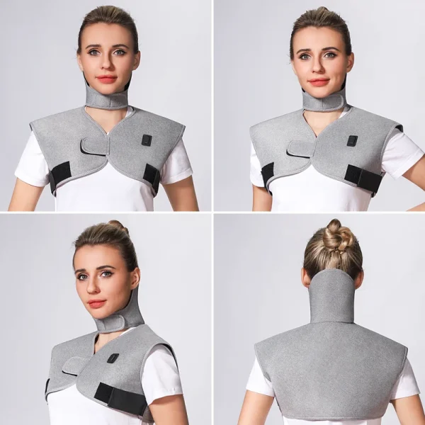 العلاج بالضوء الأحمر الكتف الخلفي مدلك سترة ساخنة الشتاء الدفء يخفف من تصلب العضلات يعزز الدورة الدموية قابل للتعديل صالح