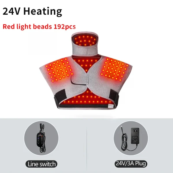 العلاج بالضوء الأحمر الكتف الخلفي مدلك سترة ساخنة الشتاء الدفء يخفف من تصلب العضلات يعزز الدورة الدموية قابل للتعديل صالح