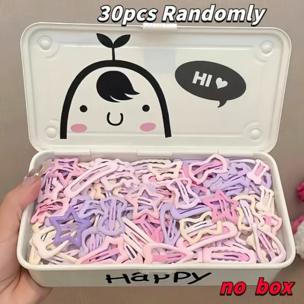 10/20/30 قطعة من مشابك الشعر الوردية الفاتحة على شكل قلب وعلى شكل فيونكة |  مناسبة للفتيات كهدية للحفلات أو العطلات.