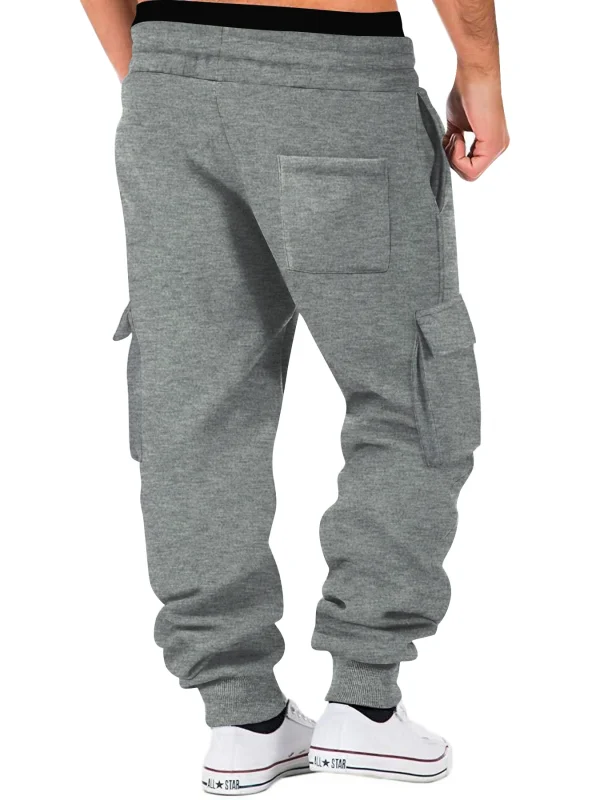الرجال السراويل متعددة جيب الرجال السراويل الرياضية غير رسمية القطن الصوف Sweatpants رياضة الجري التدريب الركض تسلق الجبال السراويل