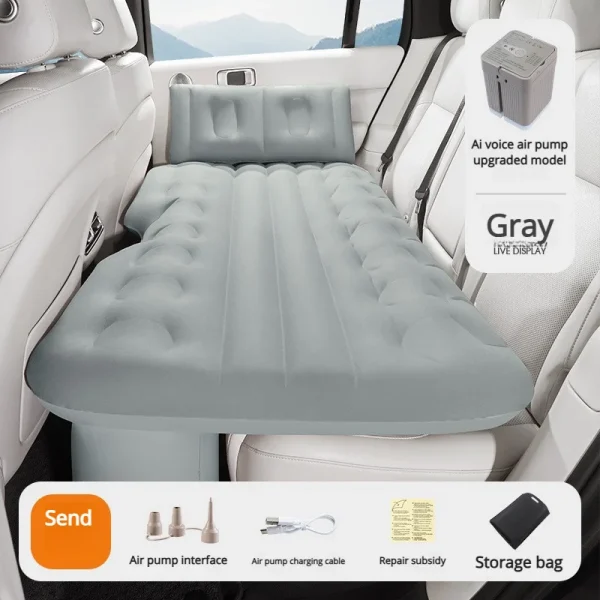مرتبة هوائية خلفية للسفر أوتوماتيكية للسيارة، سرير محمول ذكي AI قابل للنفخ للنوم في السيارة