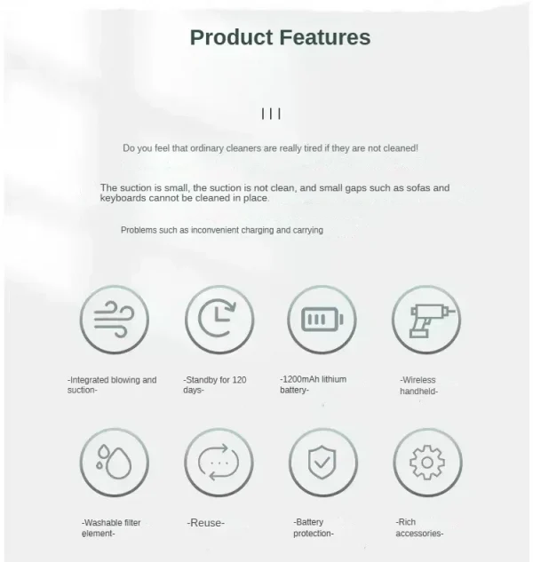 مكنسة كهربائية للسيارة 2900000 Pa 4 In1 آلة تنظيف قوية لاسلكية تهب شفط مكنسة كهربائية محمولة منزلية 2026