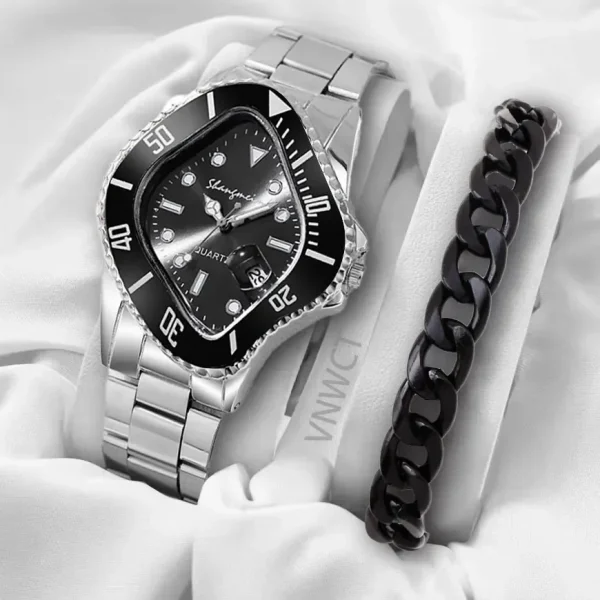 جديد شبح المياه ووتش رجال الأعمال كوارتز ساعة سوار الملف الشخصي على شكل سبيكة الأعمال للرجال