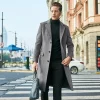 الخريف الشتاء معطف طويل الذكور الدافئة سترة واقية سترات الموضة رجل معطف البريطانية ضئيلة سترة ملابس خارجية الشارع الشهير الرجال الملابس