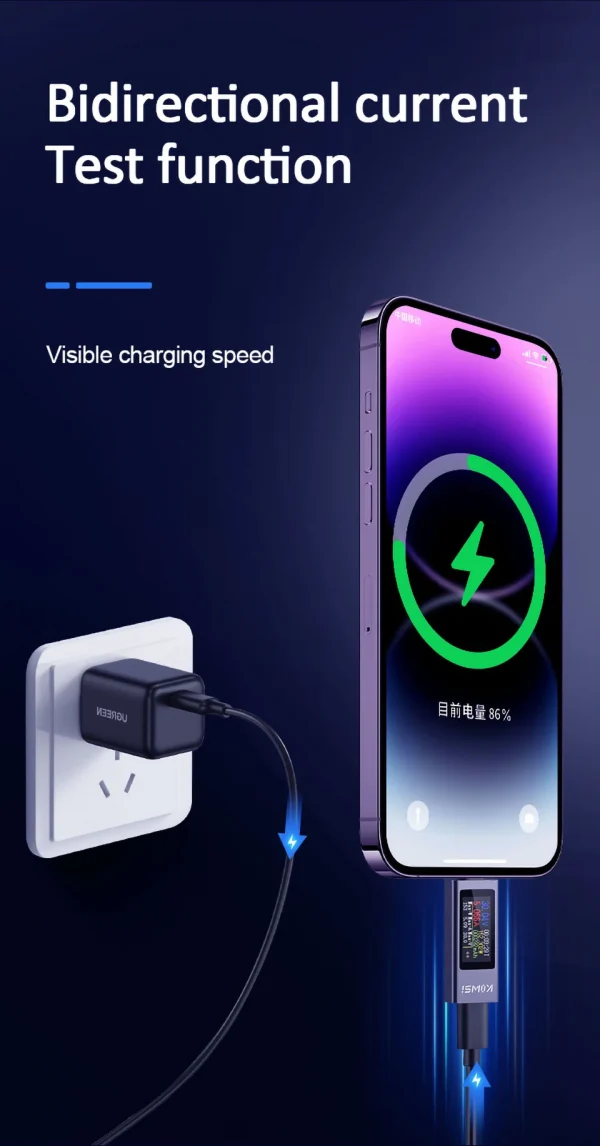 نوع-C متعدد الوظائف شاشة ديجيتال تيار مستمر الجهد مقياس التيار الكهربائي تيار مستمر 4-30 فولت 12A الفولتميتر مقياس التيار الكهربائي اختبار قدرة الشاحن