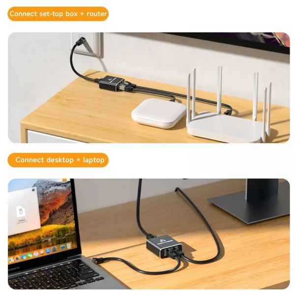 جيجابت 1000Mbps RJ45 الفاصل 1 إلى 2 4 إيثرنت محول Lan موصل التبديل المقرنة للكمبيوتر المحمول صندوق التلفزيون راوتر التلفزيون الرقمي