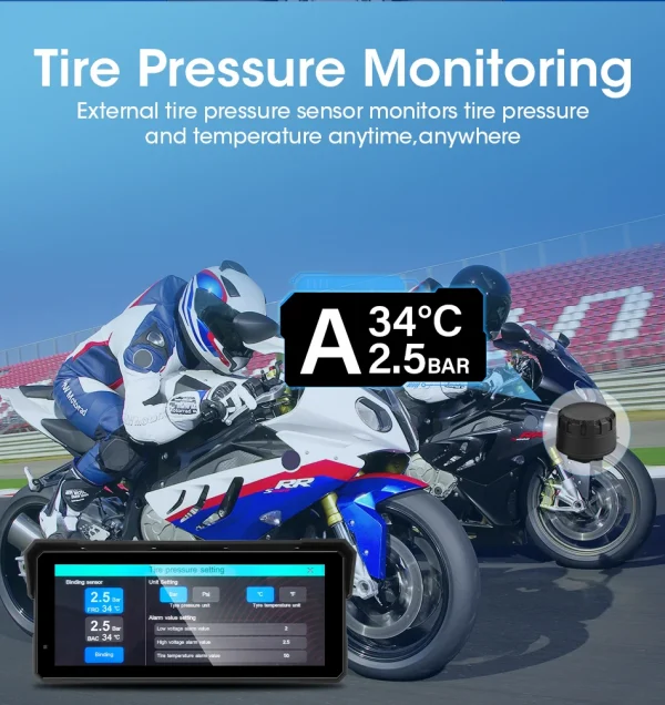 جانسايت محمول 8.1 بوصة IP67 مقاوم للماء للدراجات النارية 4K DVR نظام تحديد المواقع والملاحة اللاسلكية Carplay أندرويد السيارات موتو مسجل مراقب