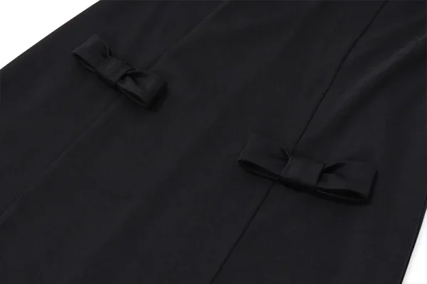 فستان أنيق على الطراز الأوروبي الأمريكي على شكل حرف A وأكمام طويلة وخصر عالي يحدد شكل الفستان النحيف للنساء