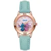 Cartoon Pattern Stitch Girls Watches for Kids Leather Strap Children Watch with Rhinestone Dial reloj stich Exquisite Gift
