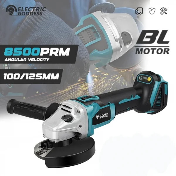 125/100 مللي متر فرش زاوية طاحونة تلميع آلة القطع اللاسلكي زاوية طاحونة أداة لماكيتا 18 فولت بطارية دبوس