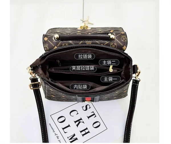 حقيبة كتف جديدة للنساء حقيبة حمل فاخرة حقيبة يد نسائية حقائب يد جلدية مطبوعة مشبك كتف واحد حقيبة ممتدة