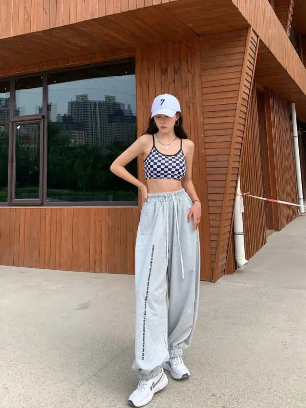 بنطال نسائي على الطراز الأوروبي الأمريكي خصر عالي بتصميم رباط كاجوال بنطال نسائي جديد ربيع وصيف 2024 بنطال Y2K