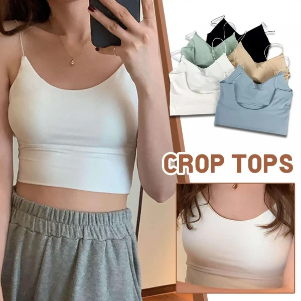 1 قطعة المرأة مثير بلون بروتيل الجليد الحرير أنبوب سلس الرياضة تانك القمم الملابس الداخلية اللاسلكية مبطن البرازيلي Bralette الصدرية