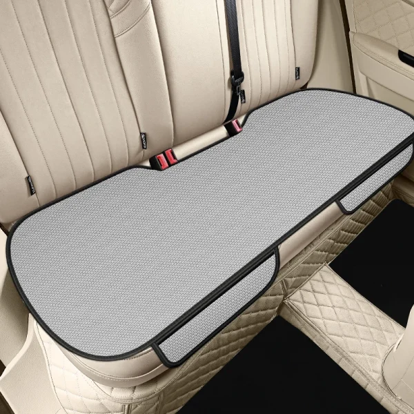 وسادة مقعد السيارة من الحرير الجليدي المسامي، مقاومة للانزلاق ومقاومة للاهتراء، غطاء مقعد السيارة من الحرير الجليدي بلون سادة، تناسب معظم السيارات عالميًا