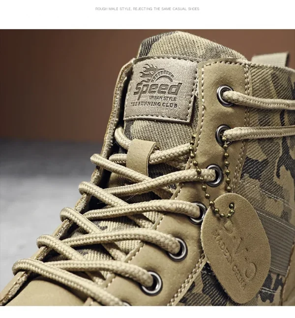 🔹 حذاء عسكري رجالي عالي التمويه