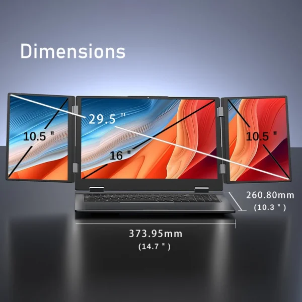 16 Inch Triple-Screen Laptop I7-1260P 12th Gen Wifi 6 Max 64GB RAM 4TB SSD Portable Monitor 3 Screen Laptop Student PC