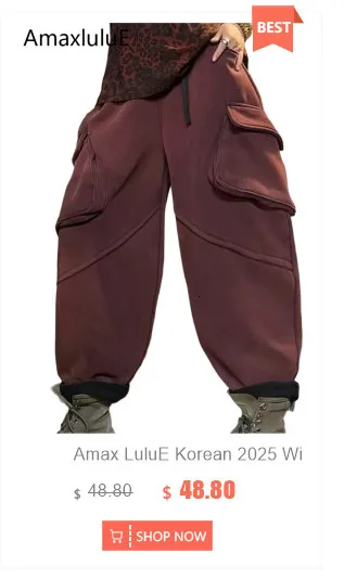 Amax LuluE الخريف الكورية تصميم المرأة فضفاض سروال قصير حريم السيدات عادية كلاسيكية خمر موضة مرونة الخصر بنطلون