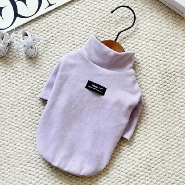 الفاخرة الكلب قاع قميص الربيع الكلب الملابس لطيف الصلبة جرو الياقة المدورة الدافئة لينة القط قميص الحيوانات الأليفة بلوزات تشيهواهوا ازياء