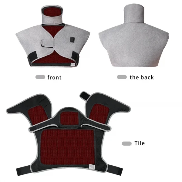 العلاج بالضوء الأحمر الكتف الخلفي مدلك سترة ساخنة الشتاء الدفء يخفف من تصلب العضلات يعزز الدورة الدموية قابل للتعديل صالح