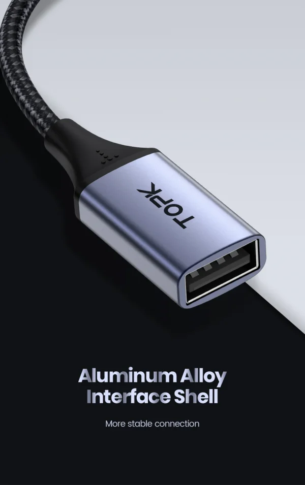 TOPK USB C إلى USB A Dapter OTG كابل نوع C ذكر إلى USB 3.0 2.0 أنثى كابل لمحول ماك بوك برو سامسونج نوع C