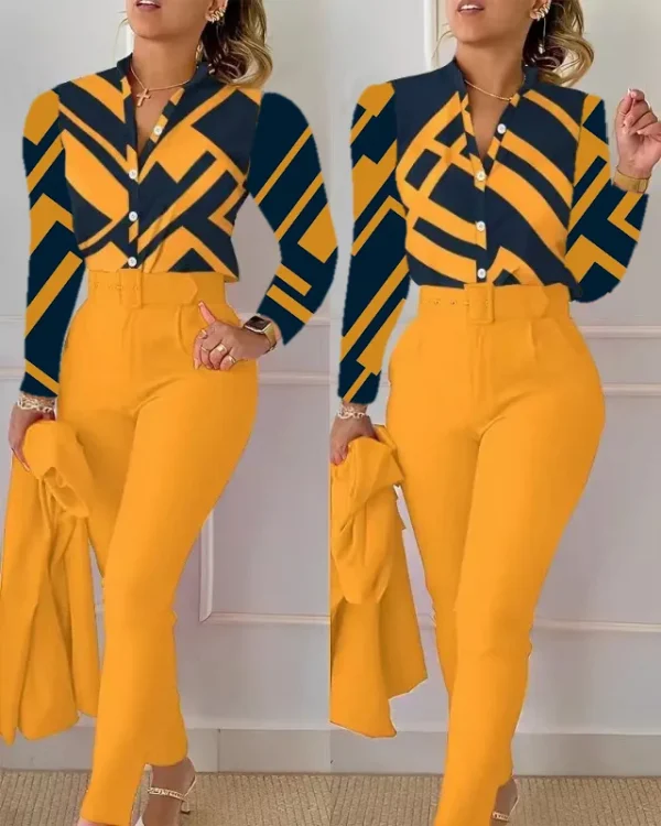 أزياء مطبوعة بأكمام طويلة قميص المرأة دعوى ربيع الخريف سليم صالح