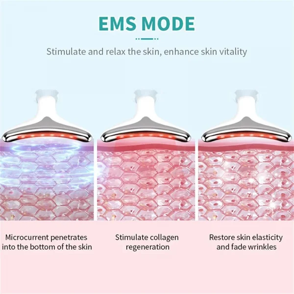 7 لون الرقبة الوجه رافع Ems الرقبة الوجه رفع مدلك الجلد تشديد جهاز Led الفوتون العلاج المضادة للتجاعيد مزيل الذقن المزدوجة