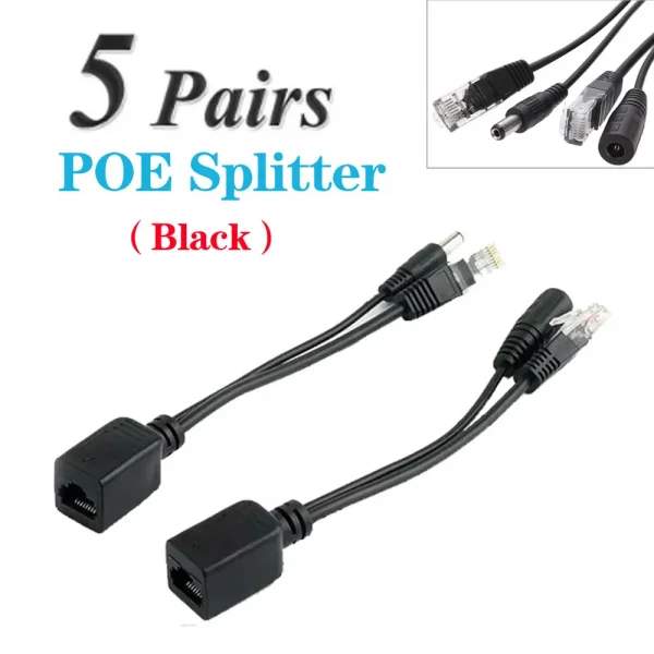 48 فولت إلى 12 فولت POE سبليتر Waterprrof مع الفيديو والطاقة كابل محول وحدة العرض حاقن لموسع كاميرا IP