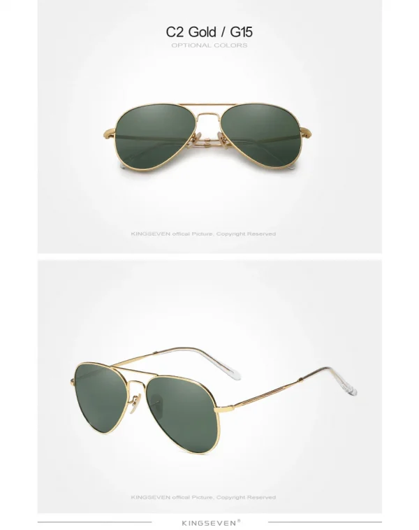 KINGSEVEN موضة السببية الطيار النظارات الشمسية الرجال النساء الاستقطاب UV400 مكافحة وهج سبيكة إطار كبير نظارات HD عدسة النظارات الفاخرة