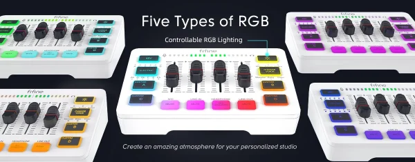 خلاط USB للألعاب من FIFINE مزود بـ 4 قنوات/واجهة ميكروفون XLR/RGB، خلاط صوت لبث الألعاب Podcast AmpliGame SC3W
