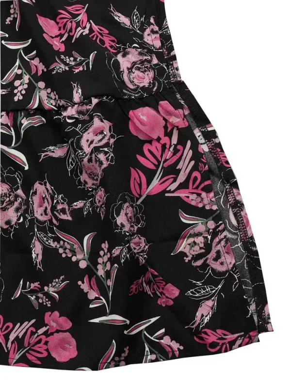 فستان نسائي طويل مقاس كبير مزين بالزهور، مرن بخصر عالٍ، فضفاض، رقبة مربعة، وأكمام منتفخة، فستان غير رسمي مناسب لجميع المواسم