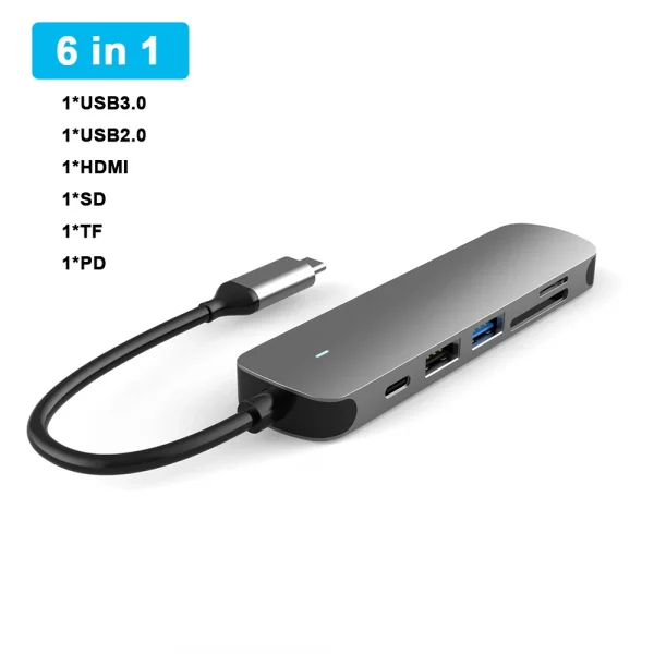 USB C HUB نوع C الفاصل إلى HDMI-4K محطة إرساء محول الكمبيوتر المحمول مع PD SD TF RJ45 Thunderbolt 3 لماك بوك اير M1 باد برو