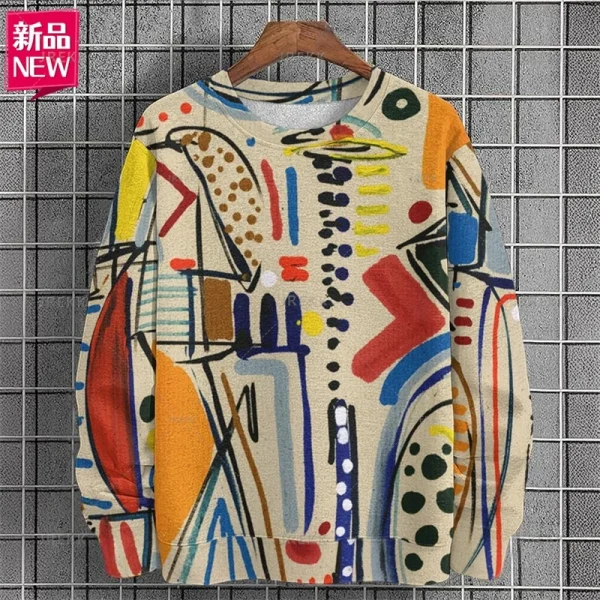 Harajuku 3D الملونة أنماط مجردة الطباعة بلوزات أزياء الأطفال