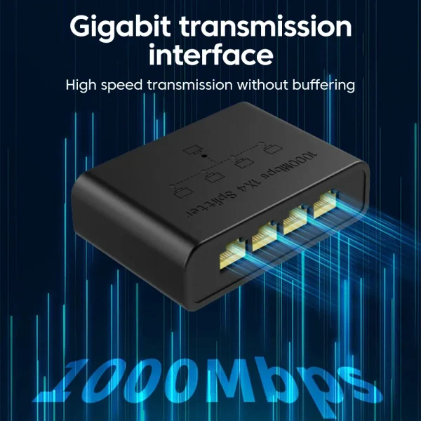 VIKEFON 5-port جيجابت جهاز سويتش للشبكات إيثرنت RJ45 منفذ الشبكة كابل اتصال التبديل شبكة الفاصل كابل المتوسع