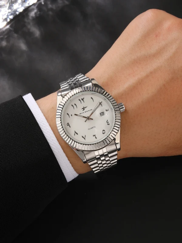 ساعة كوارتز رياضية من الفولاذ المقاوم للصدأ للرجال، ساعة يد فاخرة للأعمال، كرونوغراف Reloj للرجال والنساء، هدية عيد ميلاد