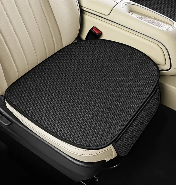 وسادة مقعد السيارة من الحرير الجليدي المسامي، مقاومة للانزلاق ومقاومة للاهتراء، غطاء مقعد السيارة من الحرير الجليدي بلون سادة، تناسب معظم السيارات عالميًا