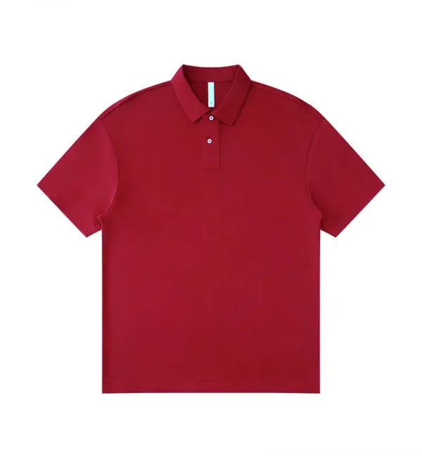 275 جرامًا من القطن الخالص بلون فضفاض قصير الأكمام قميص بولو قم بتخصيص تصميم نص الصورة الخاص بك للنساء والرجال