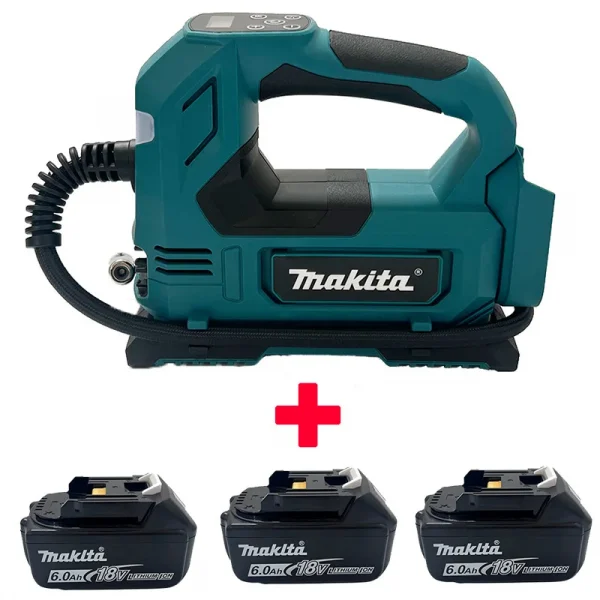 ماكيتا المحمولة اللاسلكي منفاخ لإطارات السيارة 18 فولت بطارية مضخة هواء كهربائية ضاغط الهواء المحمول لإطارات السيارات دراجة الكرة