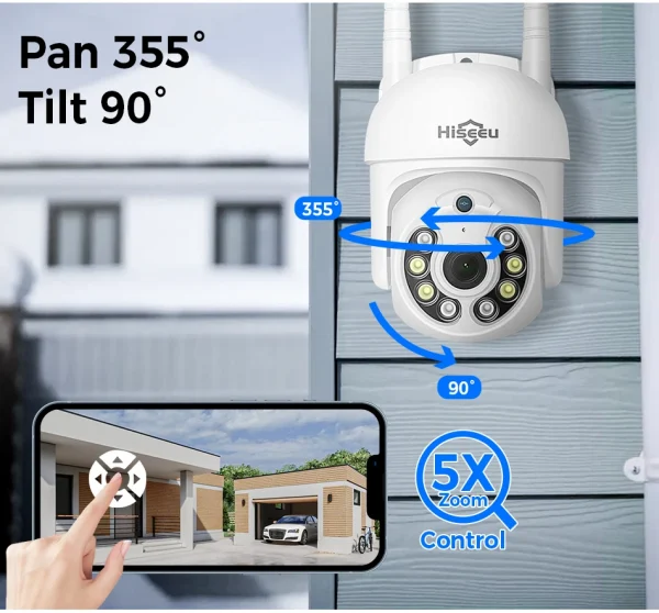 Hiseeu 3/5MP 10CH NVR مع شاشة 10.1 بوصة مجموعة كاميرات أمنية لاسلكية في الهواء الطلق كاميرا IP مقاومة للماء مجموعة نظام المراقبة بالدوائر التليفزيونية المغلقة