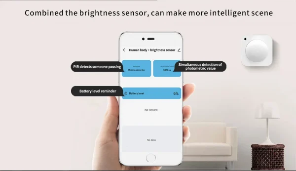 Tuya ZigBee 2in1 PIR مستشعر ذكي لسطوع الحركة كاشف الحركة البشرية مستشعر الضوء المدمج يعمل مع مساعد المنزل