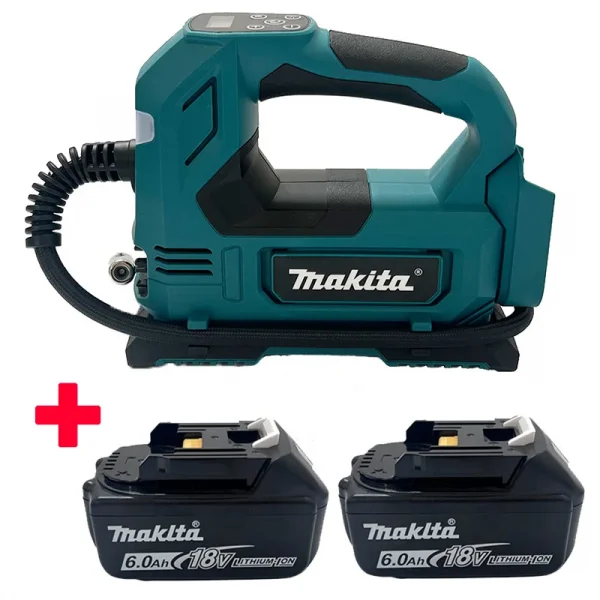 ماكيتا المحمولة اللاسلكي منفاخ لإطارات السيارة 18 فولت بطارية مضخة هواء كهربائية ضاغط الهواء المحمول لإطارات السيارات دراجة الكرة