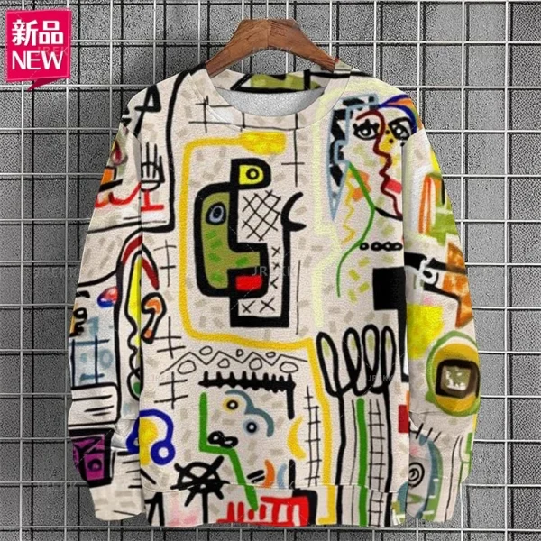 Harajuku 3D الملونة أنماط مجردة الطباعة بلوزات أزياء الأطفال