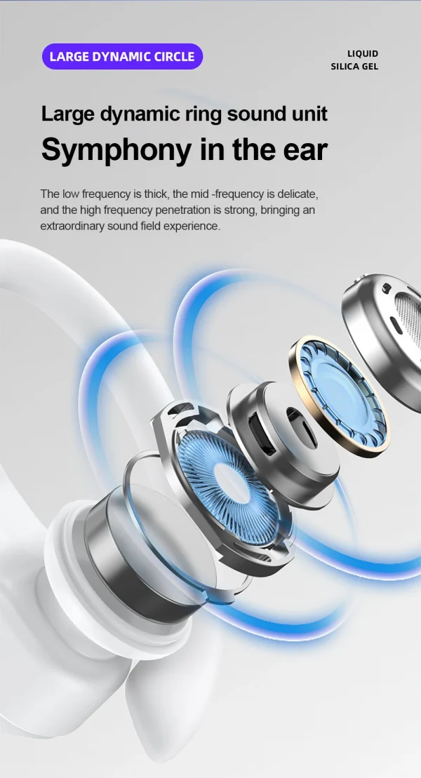 سماعات لينوفو LP75 الرياضية اللاسلكية مع ميكروفون، زر التحكم، شاشة عرض الطاقة LED، سماعات هاي فاي ستيريو بلوتوث 5.3 TWS