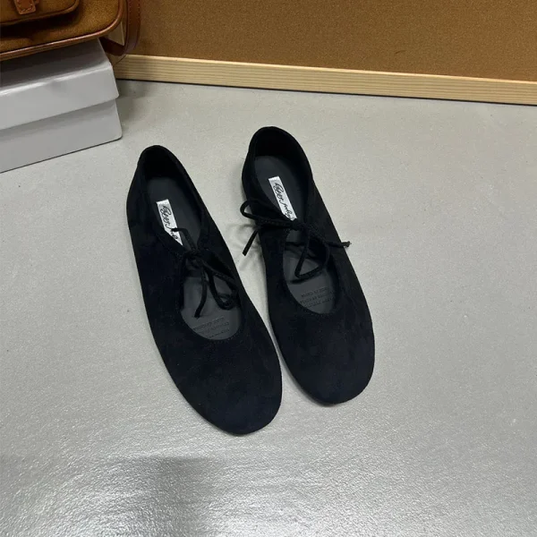 أحذية نسائية مسطحة بعقدة فراشة عصرية مع حذاء كاجوال للنساء حذاء ناعم للأقدام بمقدمة مستديرة حذاء مسطح للنساء قابل للارتداء بسهولة