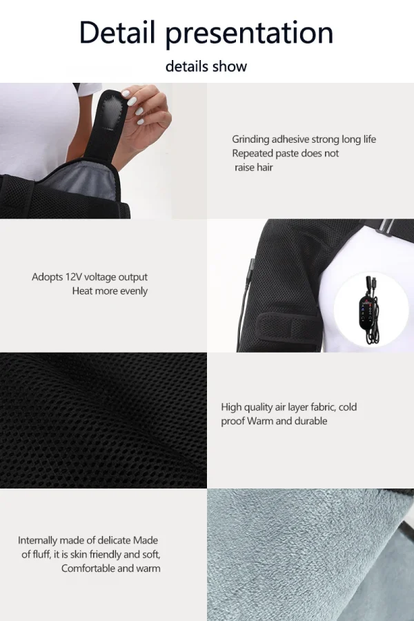 حامي ذراع الكتف المُدفأ 3 أوضاع عجن الاهتزاز التهاب المفاصل العناية بالكتف الكوع تصلب الإغاثة الرياضية سلالة الانتعاش