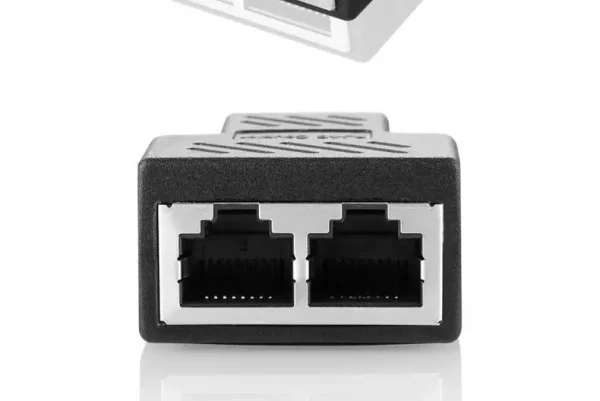 RJ45 splitter 1 to 2 network cable connector with shielded port 1000Mbps LAN connector Cat6/Cat5e suitable for PC laptop TV box
