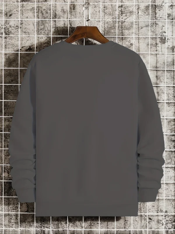 بلوفر رجالي خريفي وشتوي مخملي سميك دافئ وعصري فضفاض ميلانو 96 مطبوع برقبة دائرية وأكمام طويلة